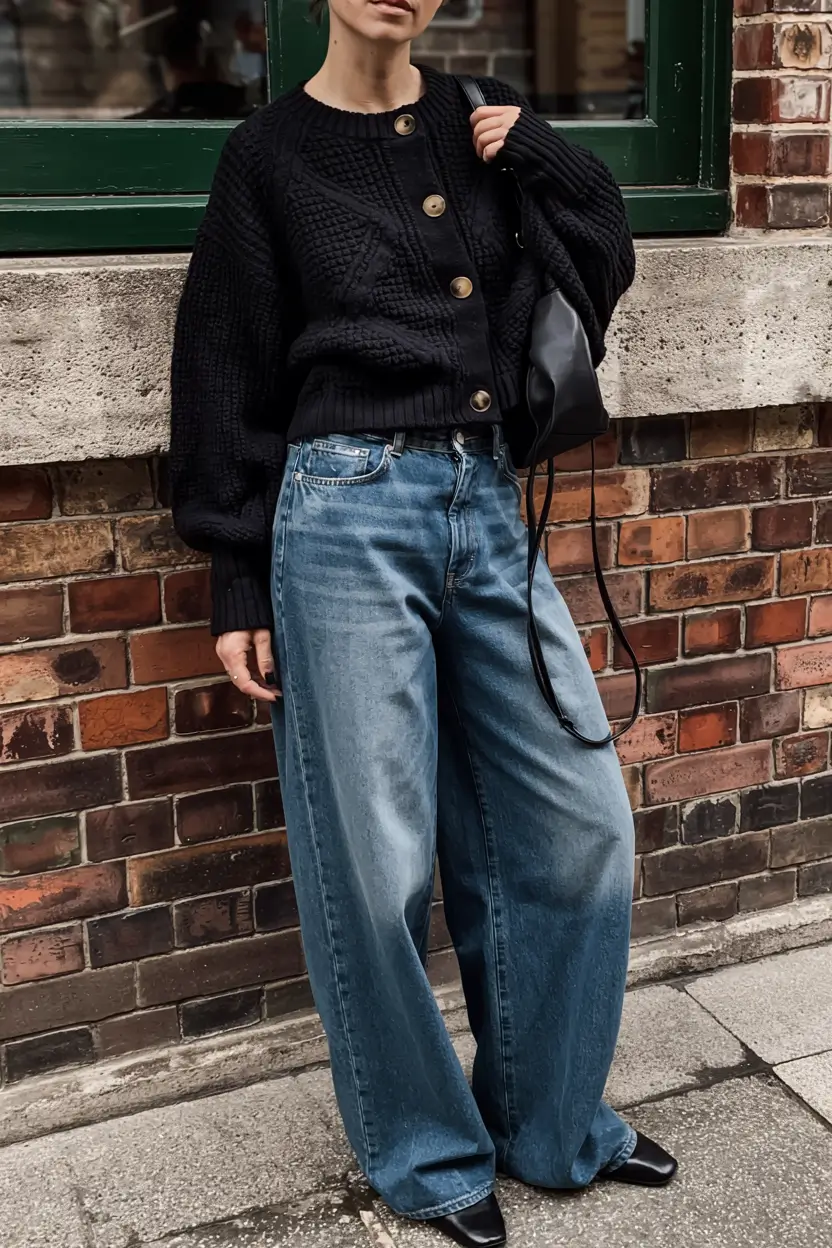 Casual jeans outfits 2026 Textured Comfort with Edge