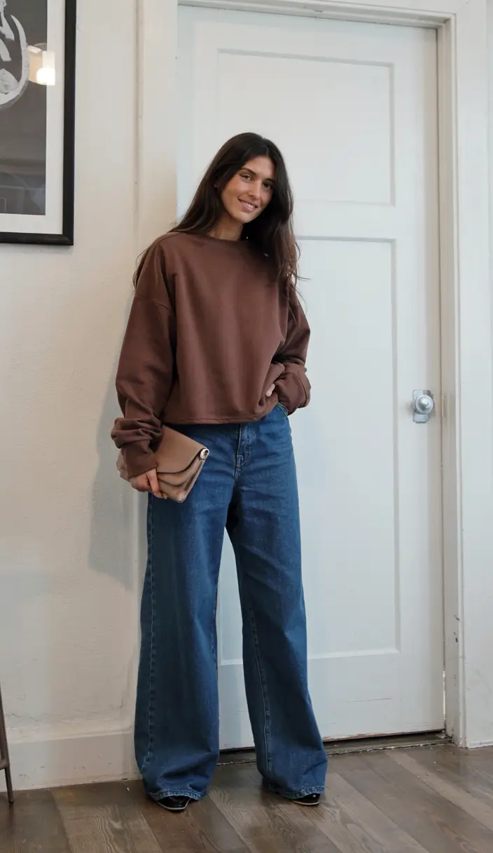 Casual jeans outfits 2026 Chocolate Comfort Mood