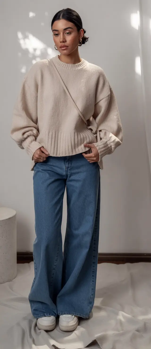 Casual jeans outfits 2026 Cozy Minimalism in Neutrals