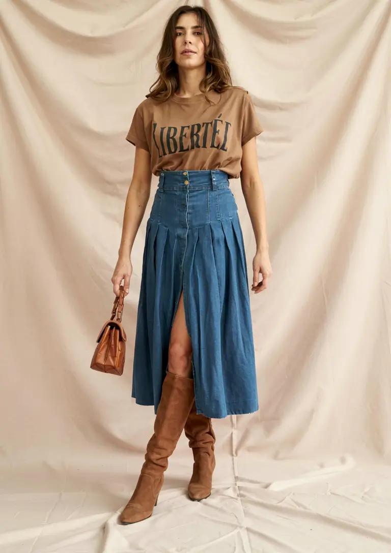 casual skirt outfits 2026 Denim Revival, Modern Spirit