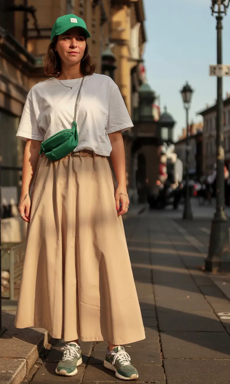 casual skirt outfits 2026 Sporty Minimalism in Motion