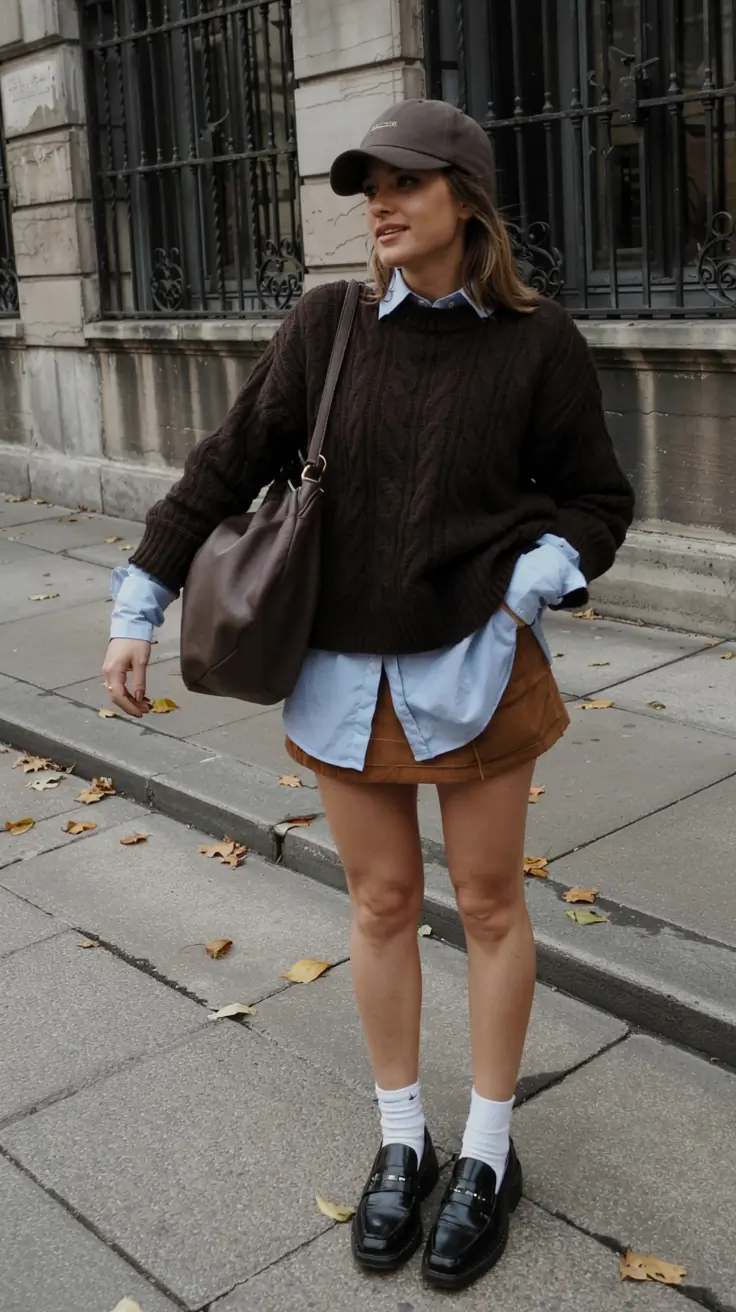 casual skirt outfits 2026 Sporty Layers Meet Academia