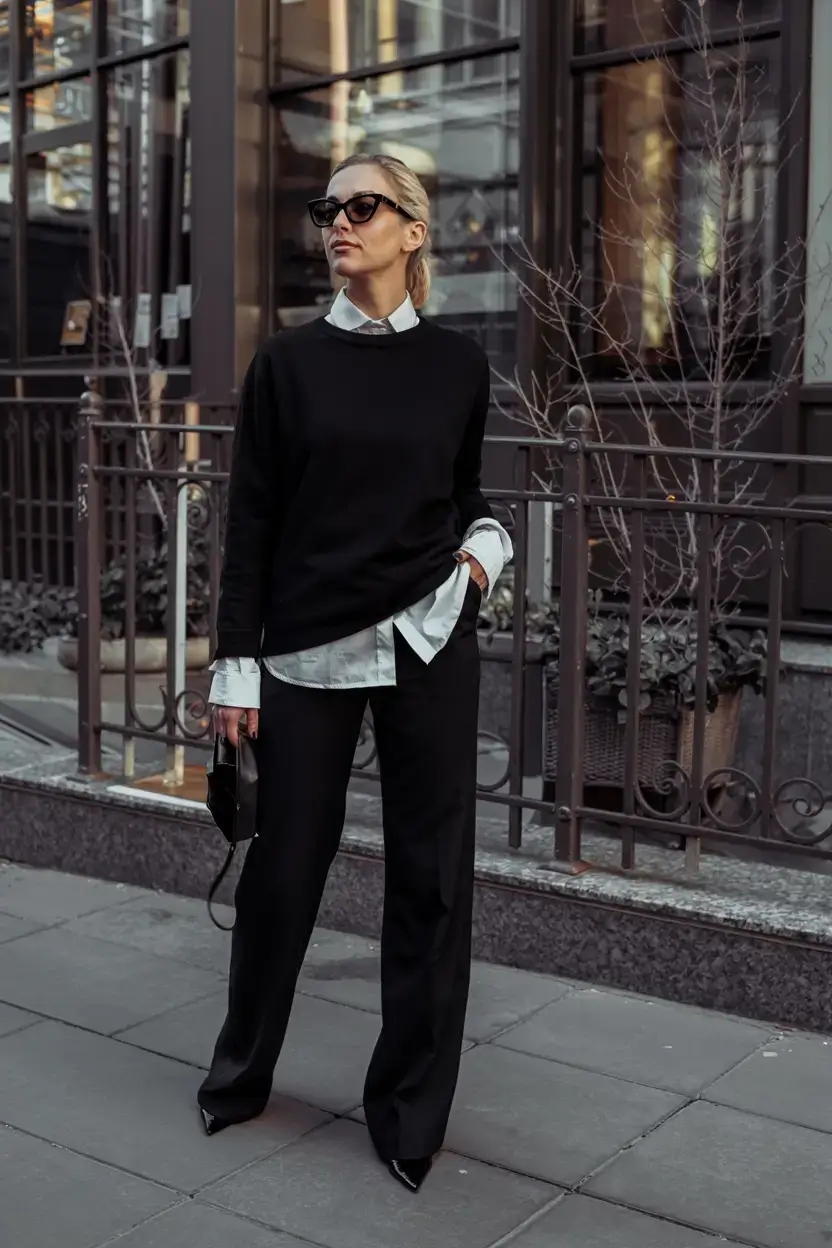 Chic office outfits for work 2026 Black Layers, Sharp Minds
