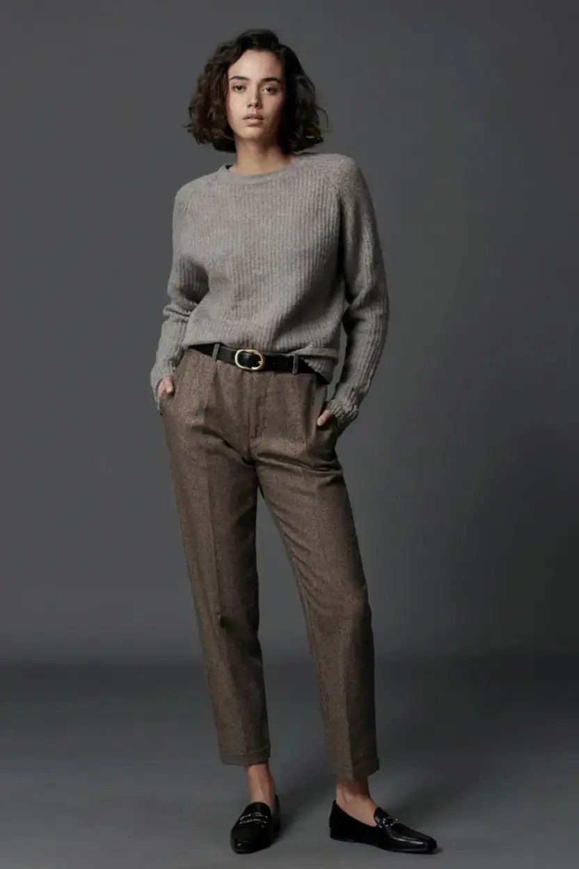 Chic office outfits for work 2026 Soft Tweed and City Calm