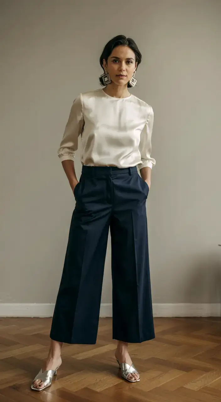 Chic office outfits for work 2026 Satin and Structure: The Modern Classic