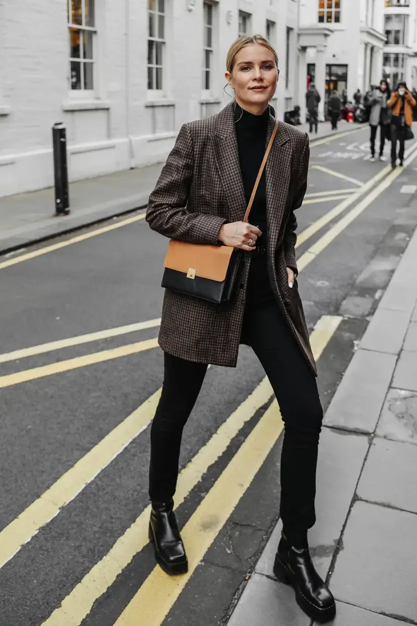 Chic office outfits for work 2026 Checked Blazers and Urban Energy
