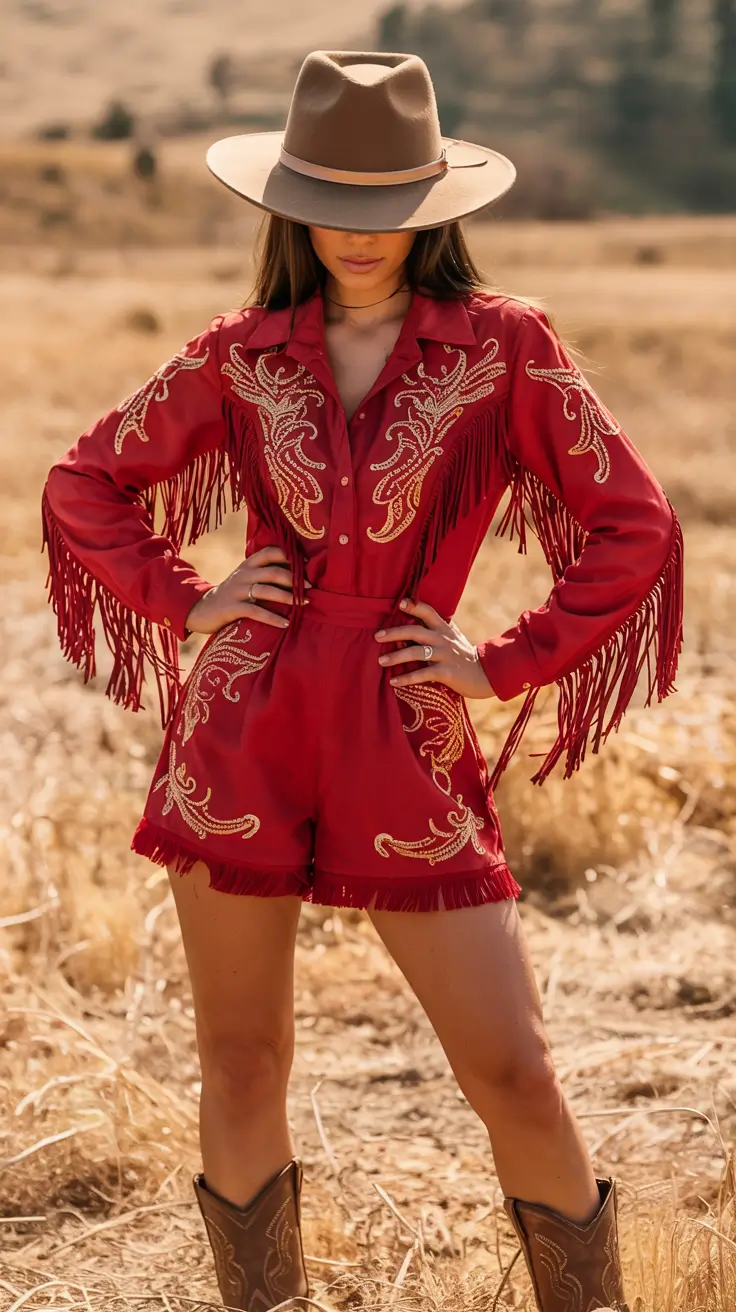 chic rodeo outfits 2026 Scarlet Fringe Energy