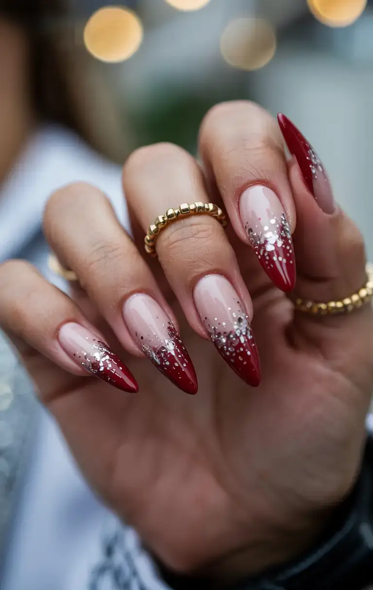 christmas nails ideas 2025 2026 gilded crimson frost