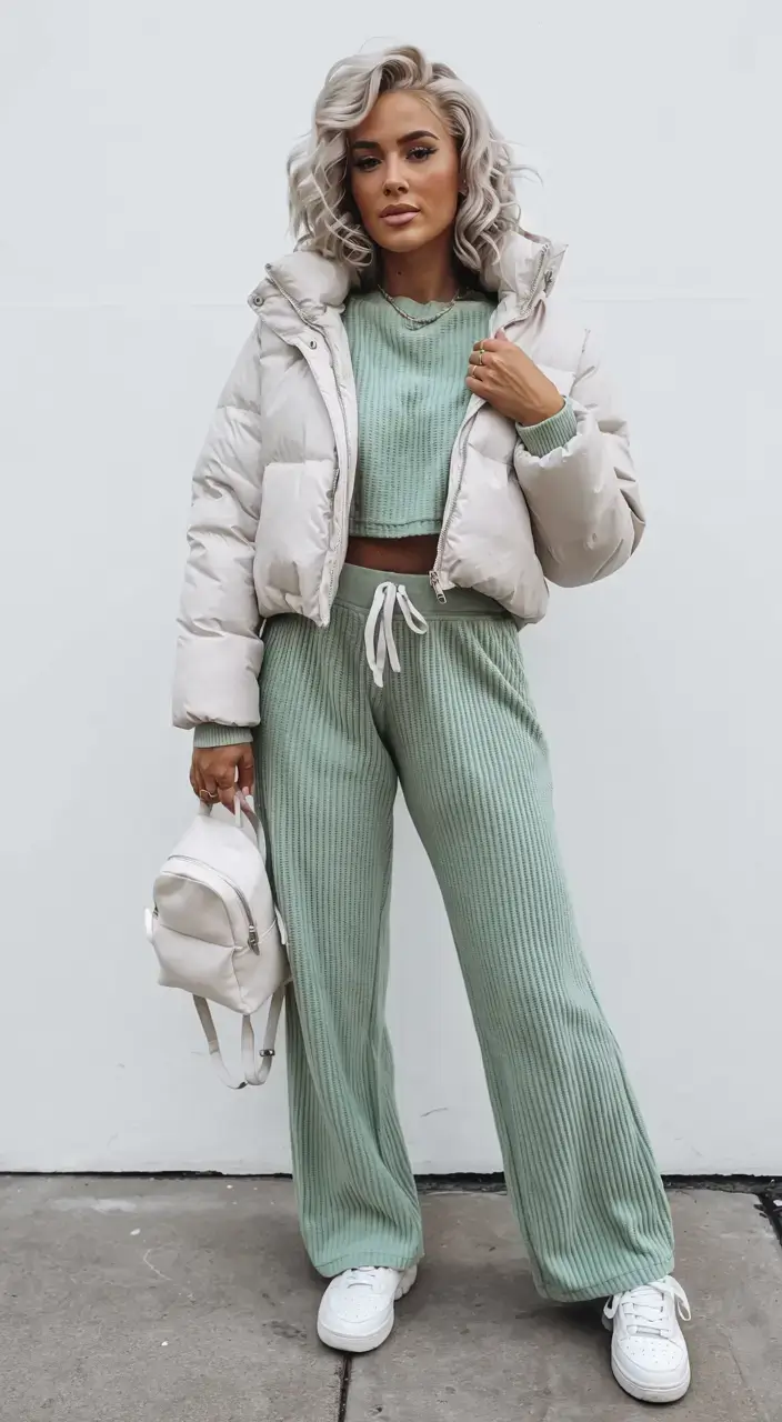 comfy outfits for women 2026 Minty Fresh Layers