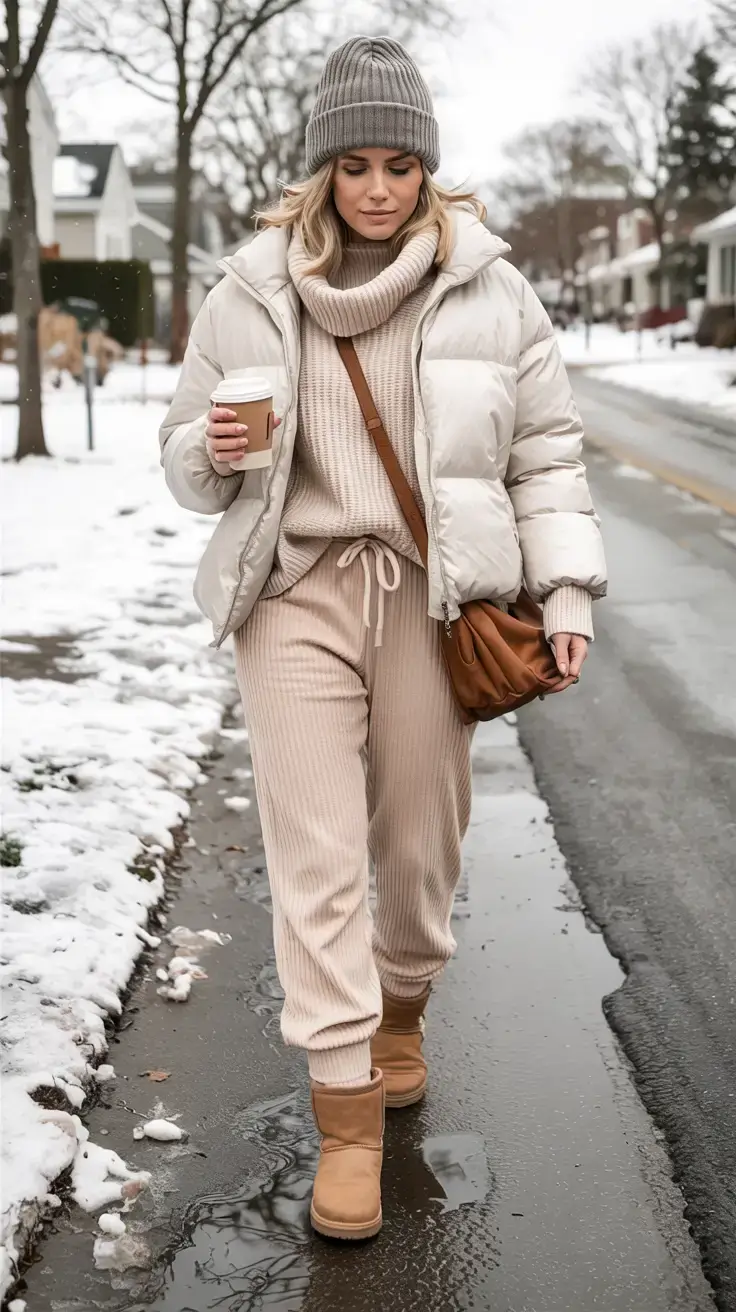 comfy outfits for women 2026 Snow-Day Softness