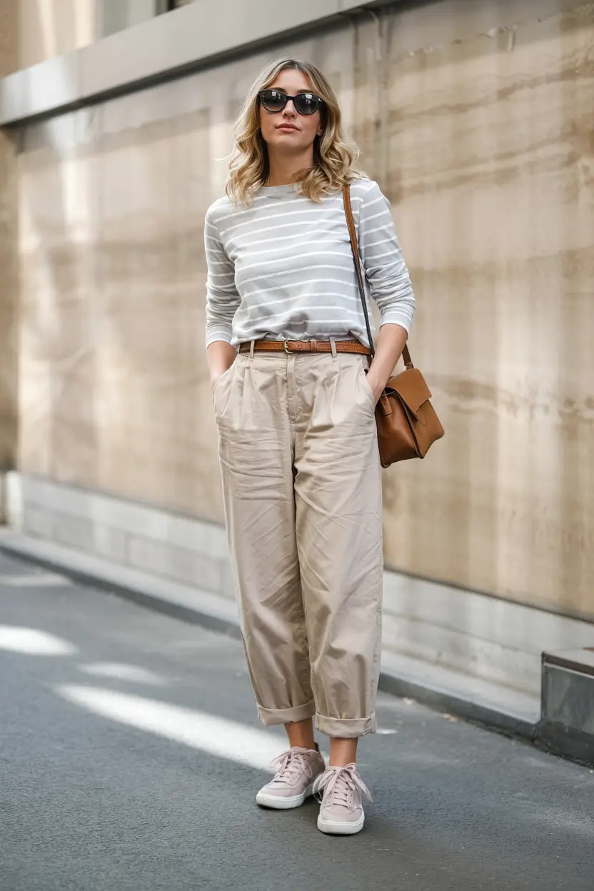 Cute casual outfit ideas 2026 Striped Ease & City Comfort