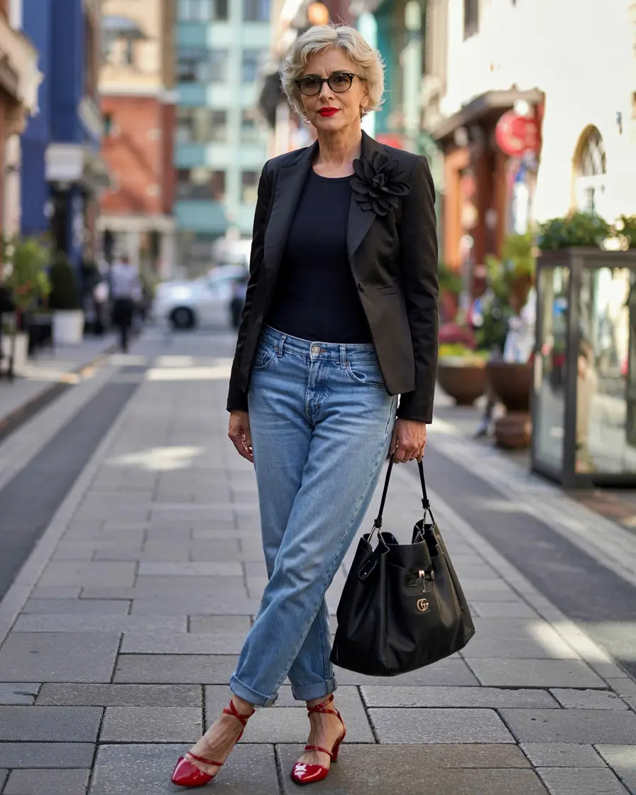 Cute casual outfit ideas 2026 Black Blazer & Bold Simplicity