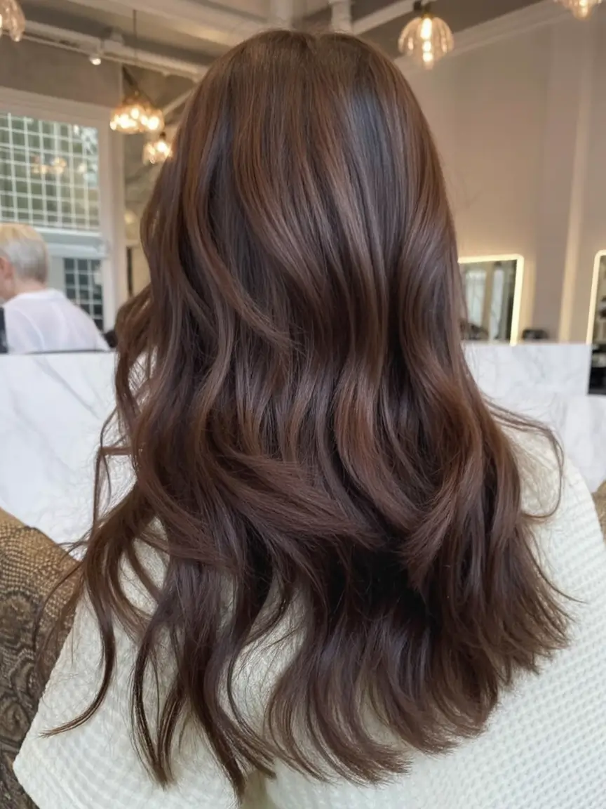 dark brown hair color 2026 Textured Cinnamon Melt