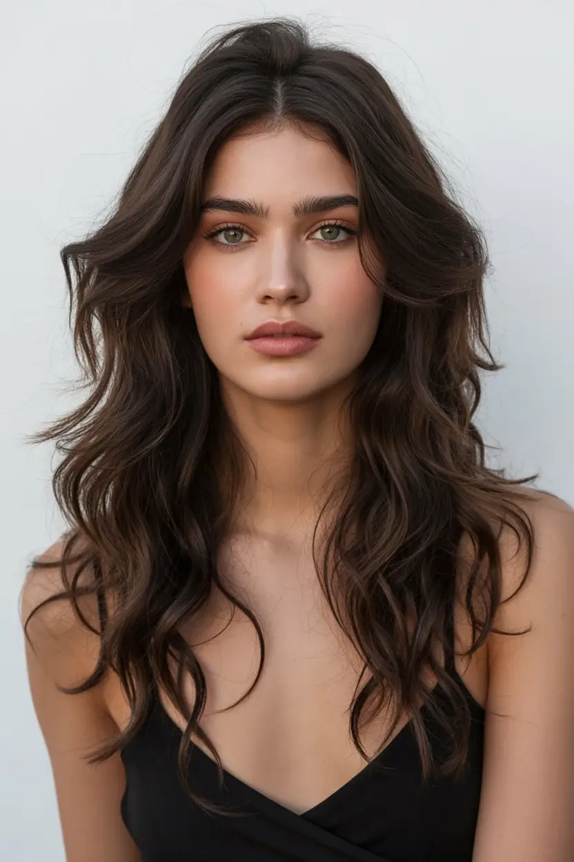 dark brown hair color 2026 Air-Dried Confidence