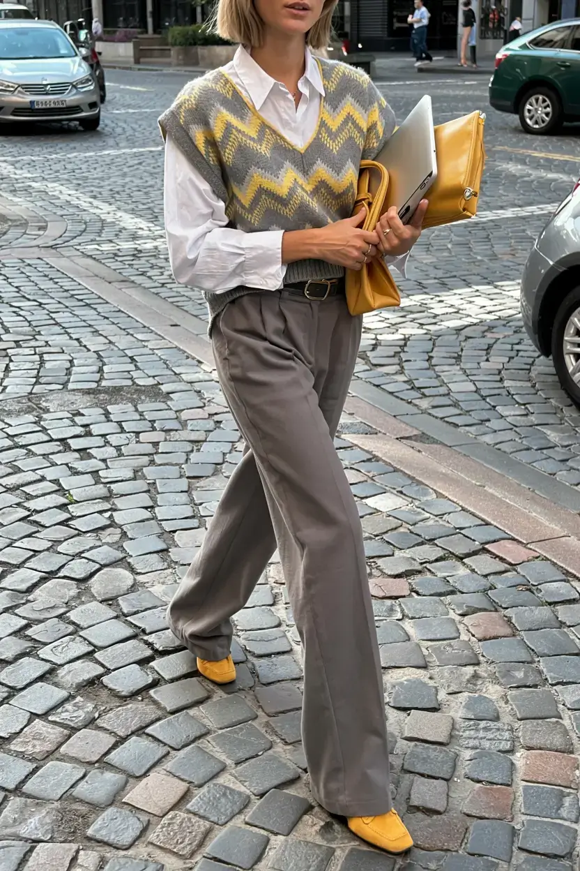 Everyday outfit inspiration 2026 Retro Knits and Urban Energy