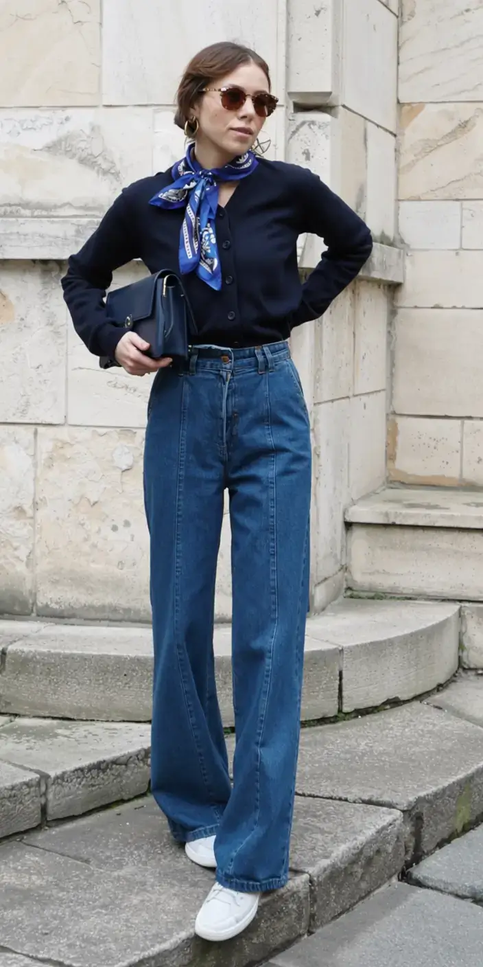 Everyday outfit inspiration 2026 Parisian Scarf Chic