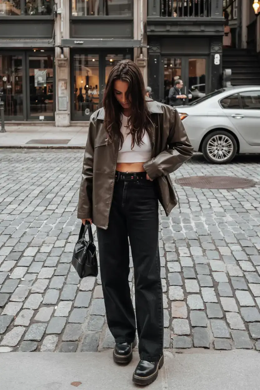 Everyday outfit inspiration 2026 Dark Denim and Edge