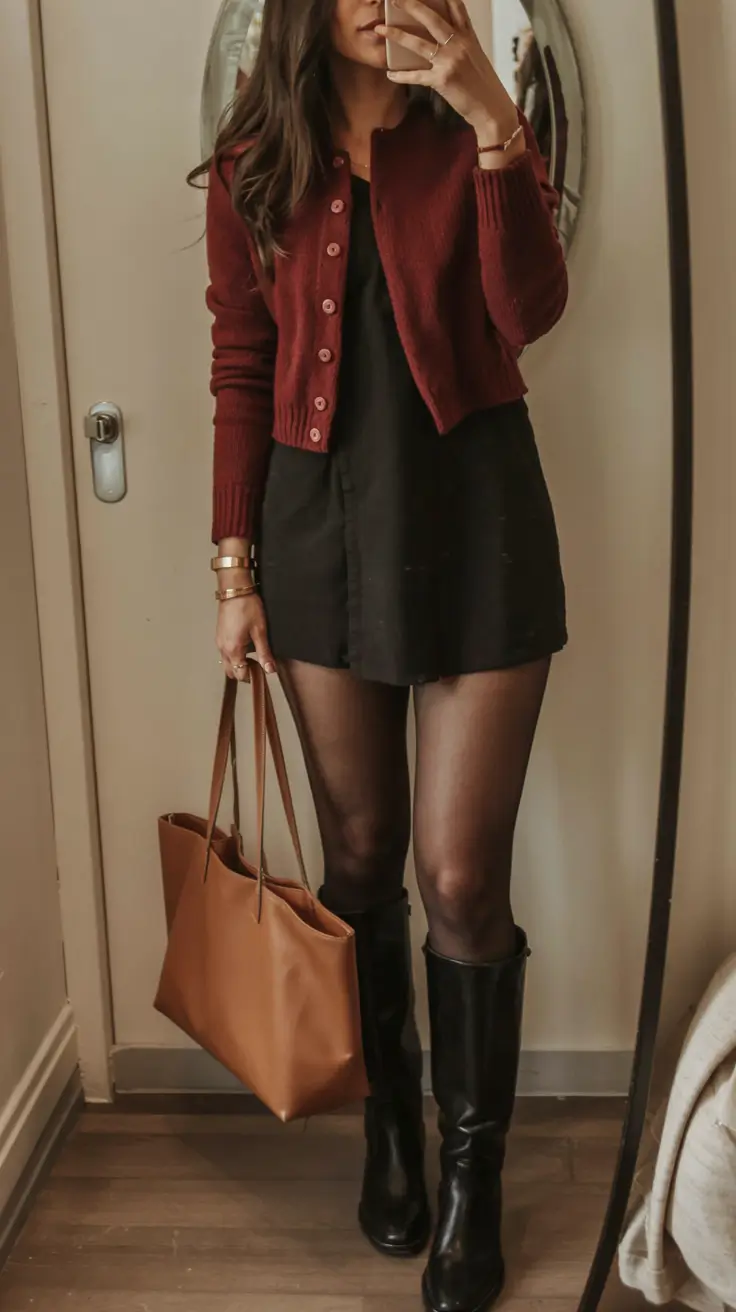 First date outfits for women 2026 Layered Warmth With a Romantic Twist