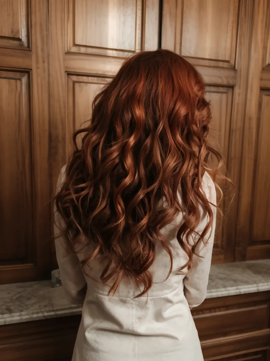 ginger hair color 2026+Deep Cherry Ginger Curls with Luxe Definition