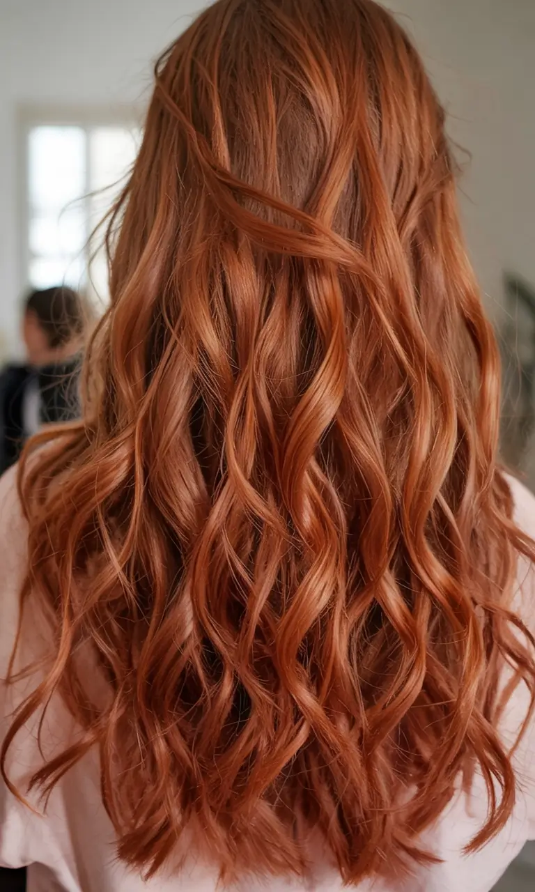 ginger hair color 2026+Golden Tangerine Curls with Natural Flow