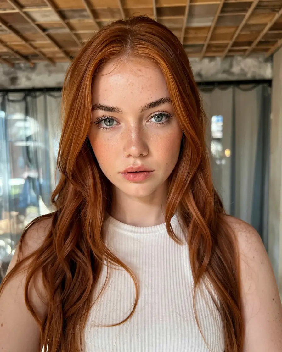 ginger hair color 2026+Glossed Paprika Ginger with Natural Texture
