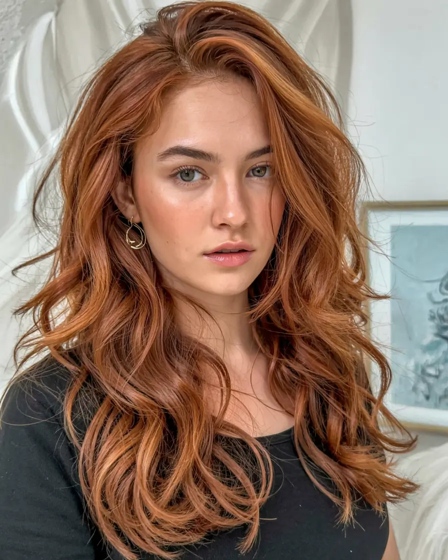 ginger hair color 2026+Amber Mocha Curls with Luxe Volume
