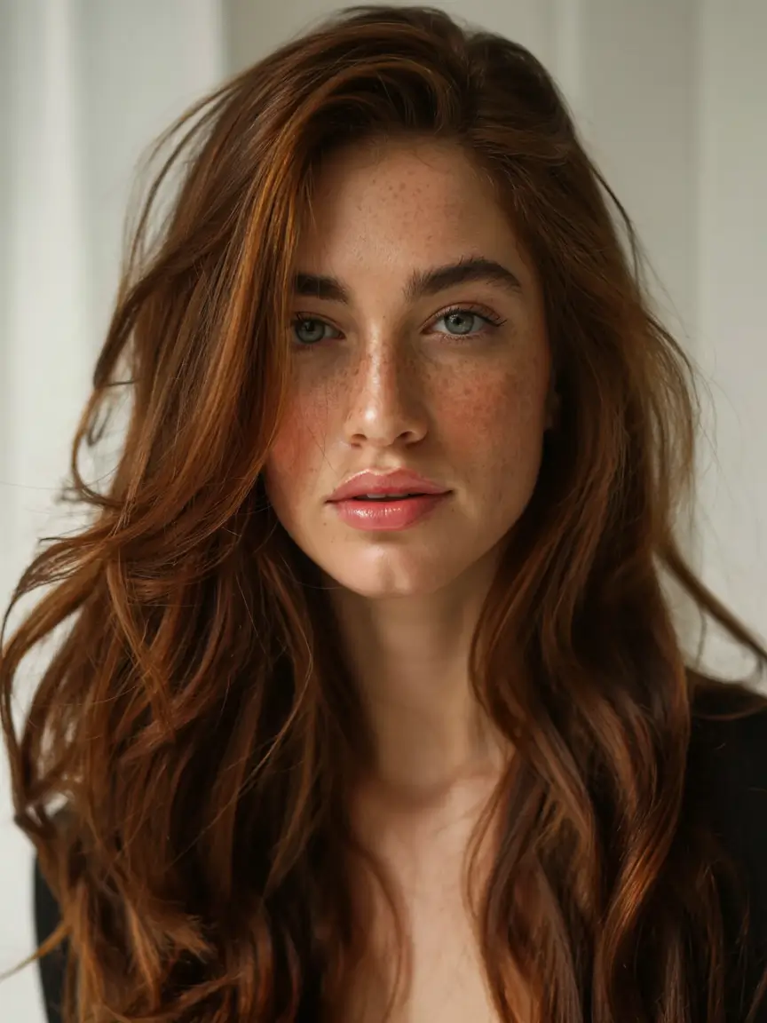 hair color for brown skin tone 2026+Warm Cinnamon Auburn with Natural Waves