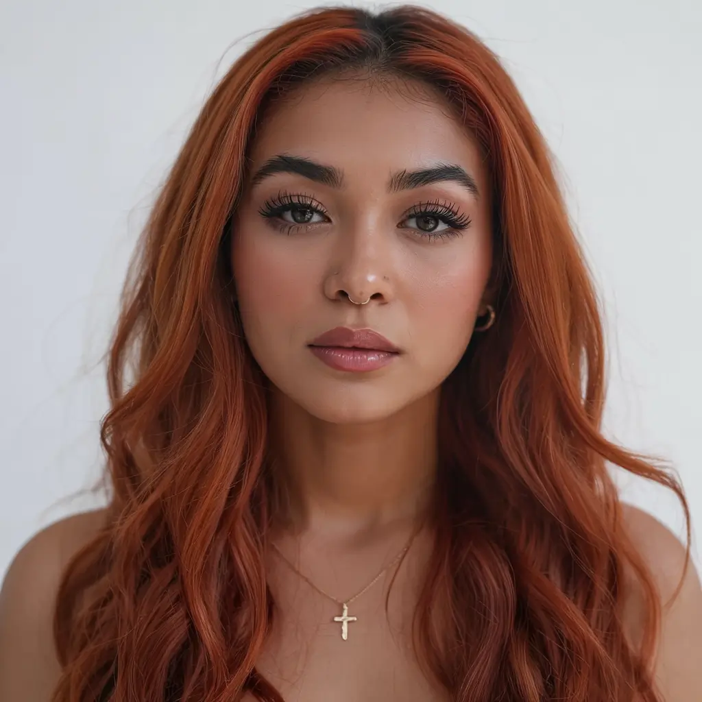 hair color for dark skin tone 2026+Spiced Paprika Red with Autumn Energy