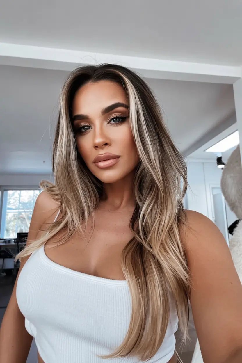 hair color for light skin tone 2026+Dimensional Blonde Money Piece