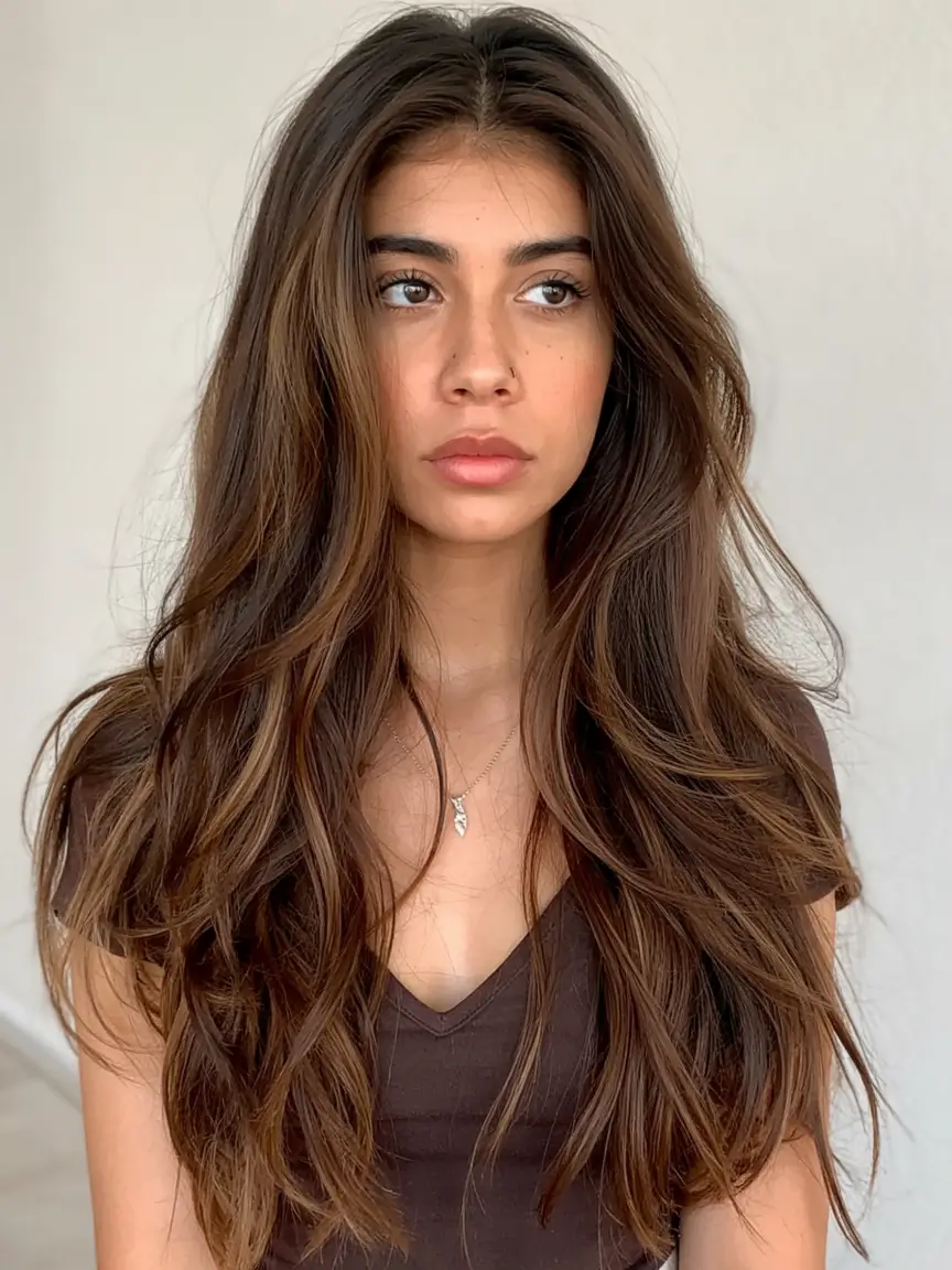 hair color for light skin tone 2026+Espresso Balayage with Chestnut Pop