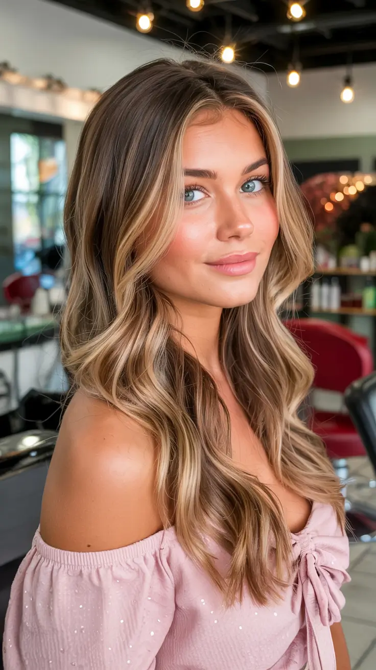 hair color for light skin tone 2026+Golden Cocoa Ribbon Highlights