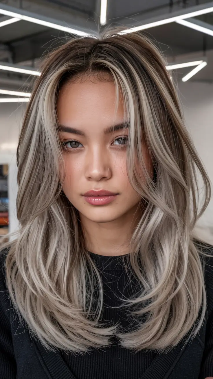 hair color for light skin tone 2026+Cool Ash Blonde with Layered Volume