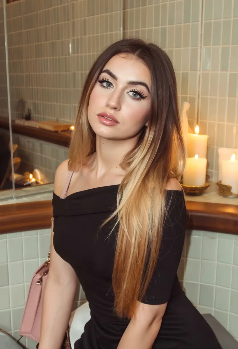 hair color for tan skin tone 2026+Sharp Ombre With Drama-Length Layers