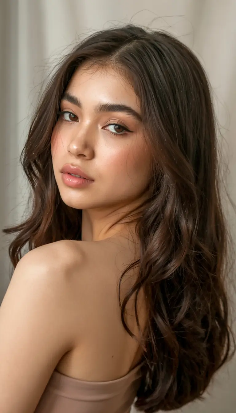 hair color for tan skin tone 2026+Deep Cocoa With Dimensional Gloss