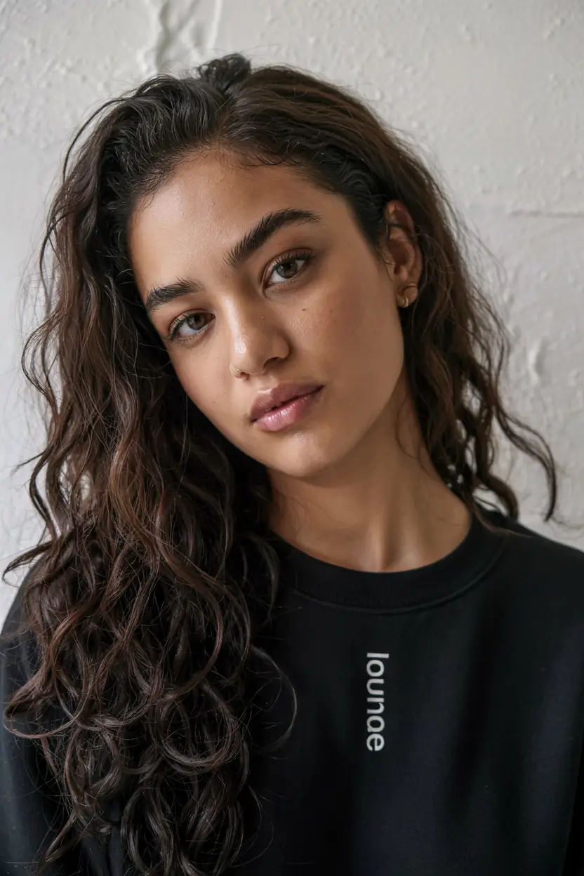 hair color for tan skin tone 2026+Natural Dark Curls With Quiet Shine