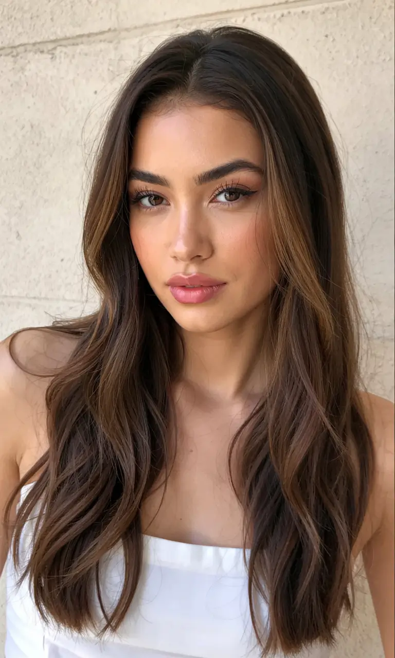 hair color for tan skin tone 2026+Chocolate Silk With Soft Radiance