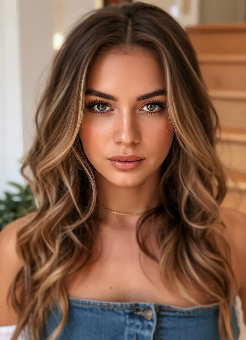 hair color for tan skin tone 2026+Honey Beige Lights With Tan-Kissed Waves