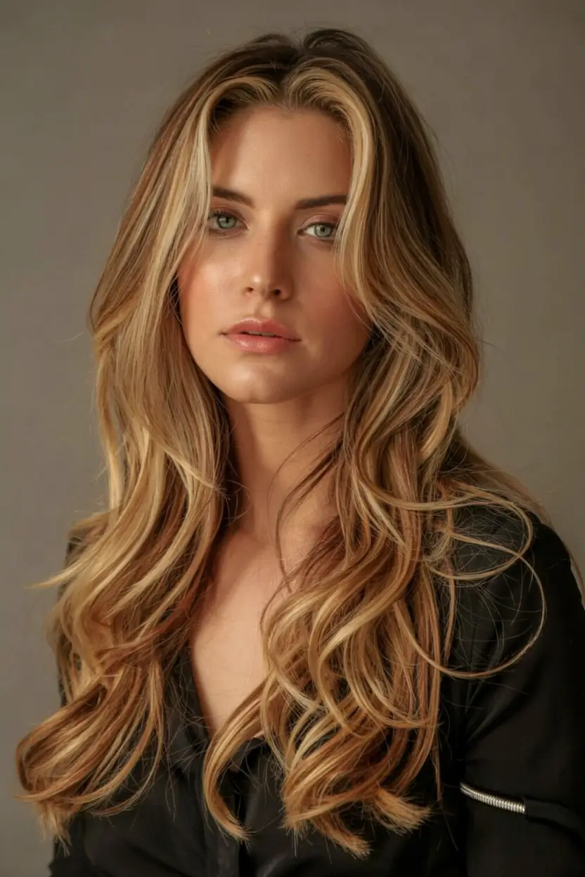 hair color for warm skin tone 2026+California Golden Blonde with Ribbon Highlights