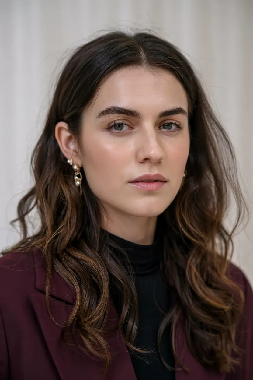 hair color for warm skin tone 2026+Chestnut Brown with Whisper-Light Copper Strokes