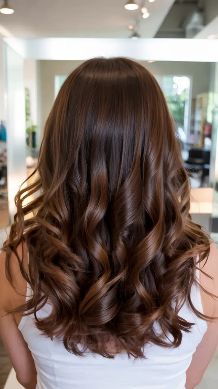 hair color for warm skin tone 2026+Molten Cocoa with Sculpted Curls