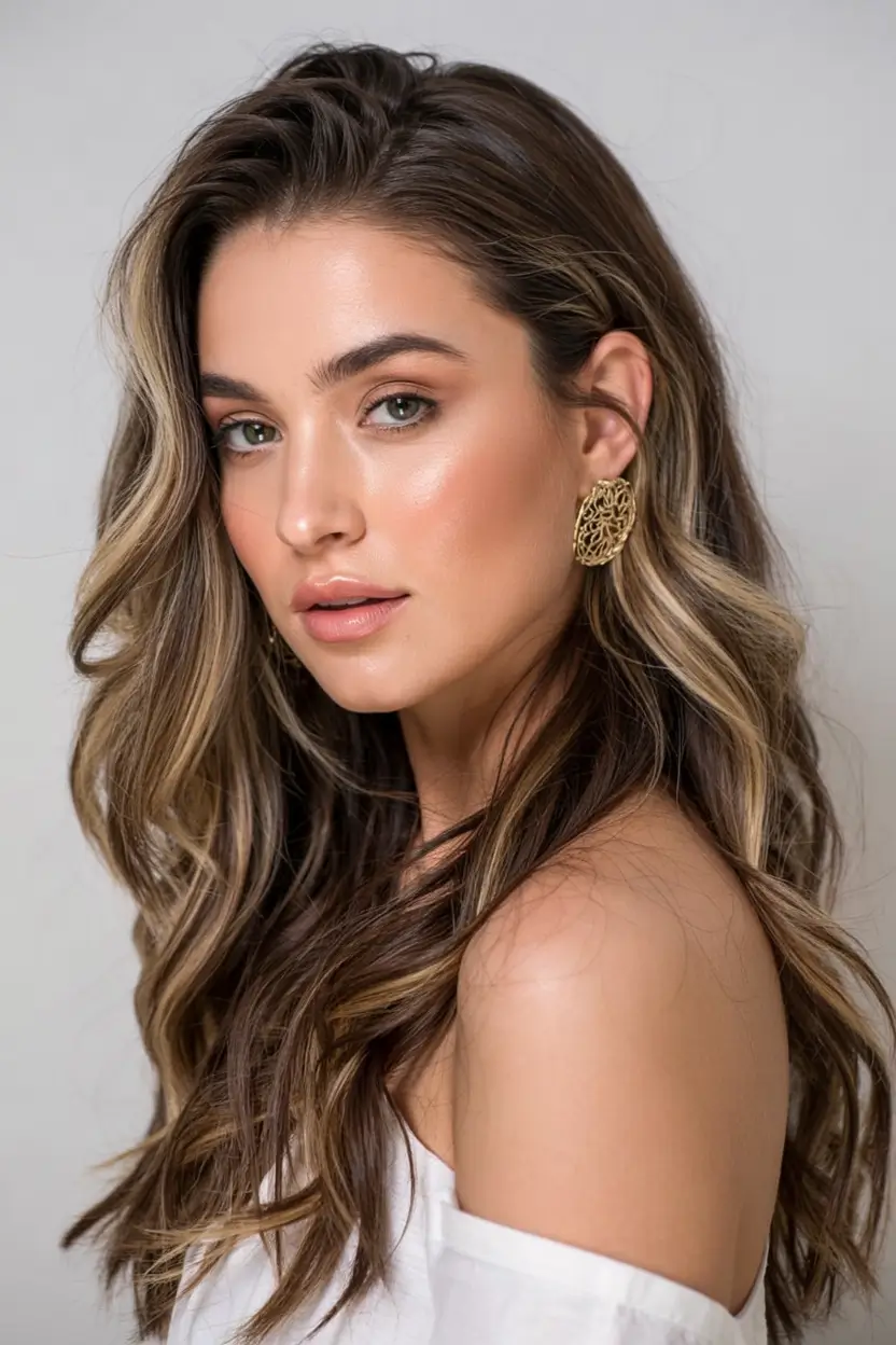 hair color for warm skin tone 2026+Toffee Cream Strands with Luxe Waves