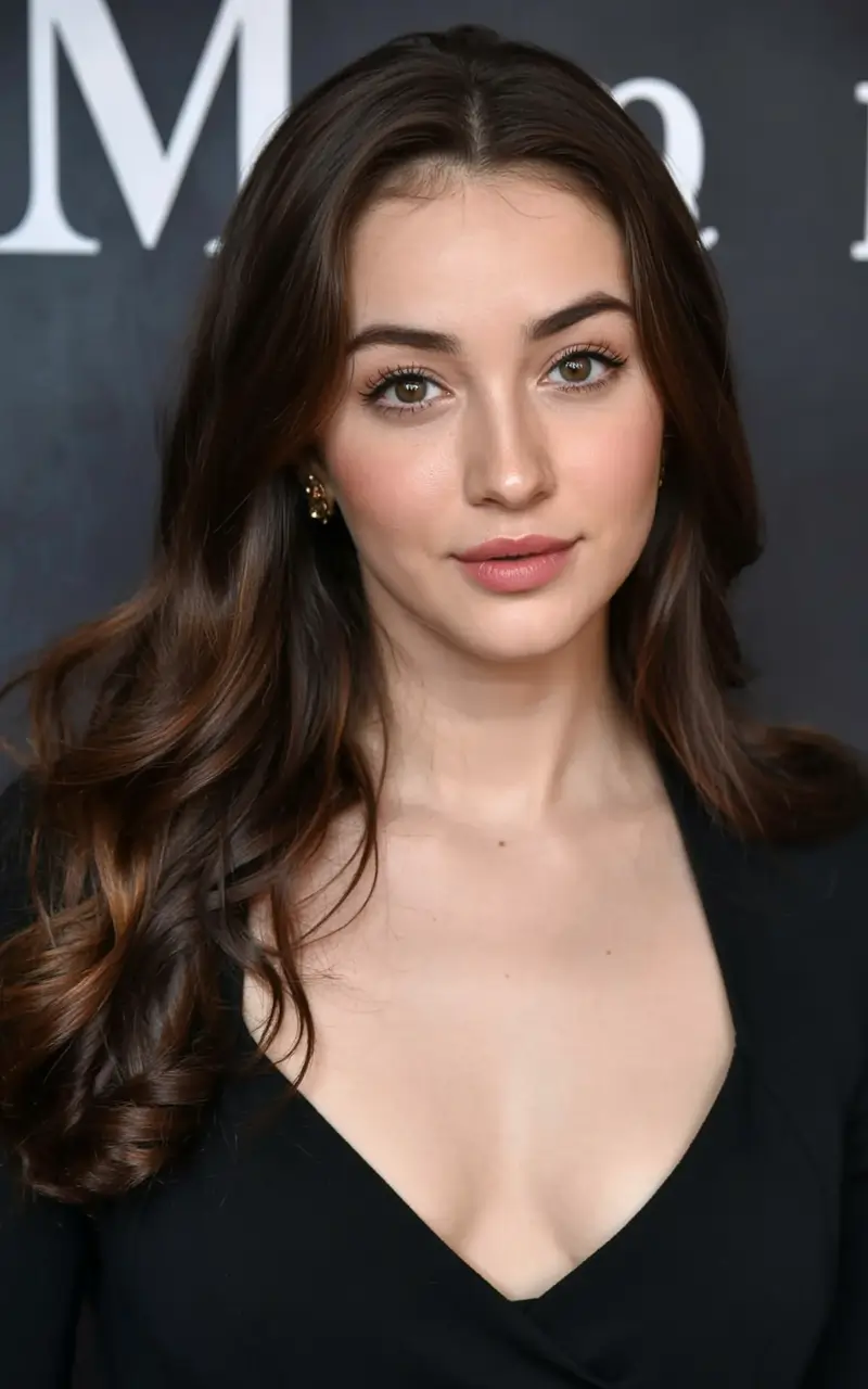 hair color for warm skin tone 2026+Glossed Brunette with Molten Copper Ends