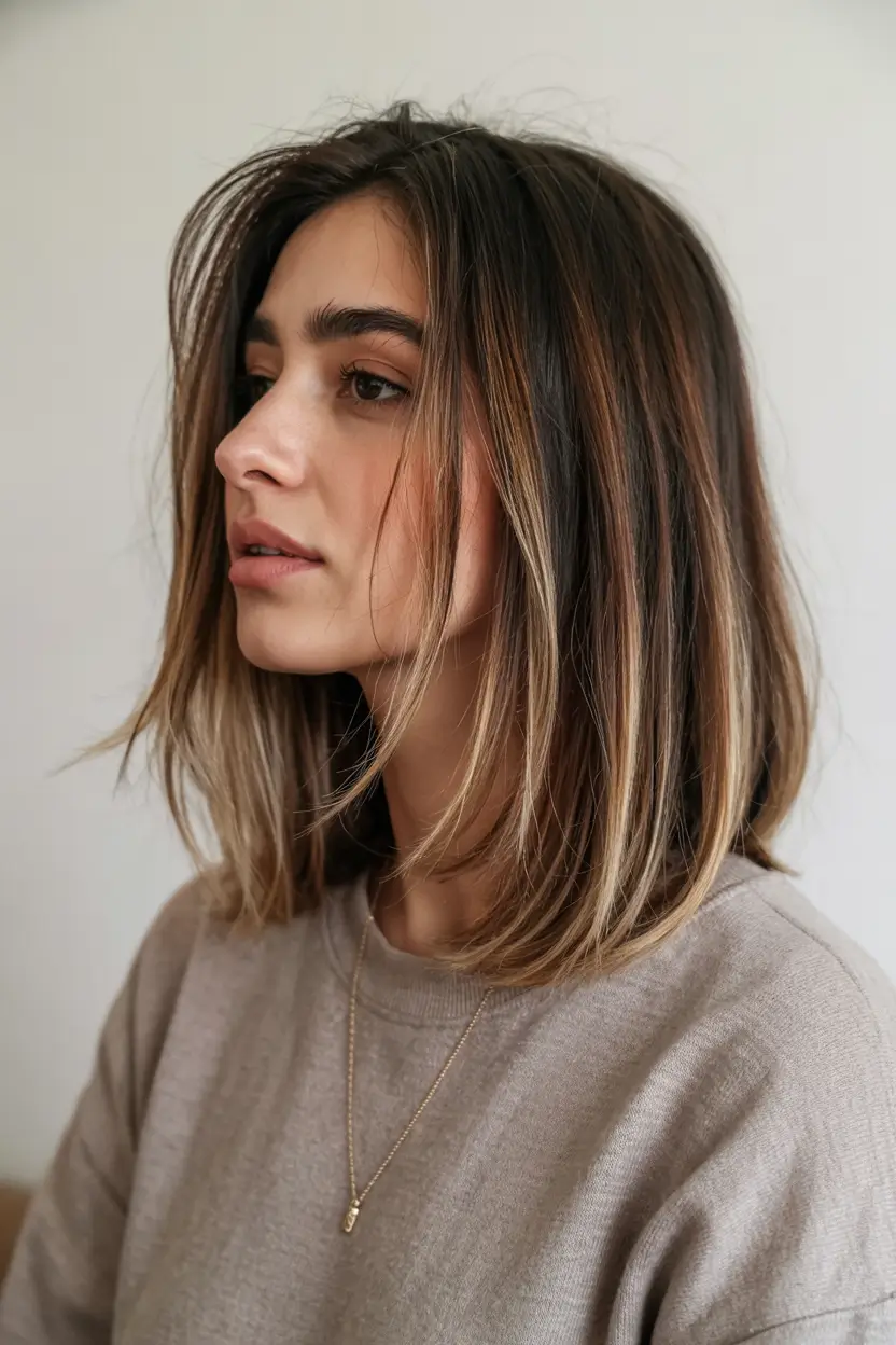 hair color trends 2026 Bronzed Balayage Bob with Airy Texture