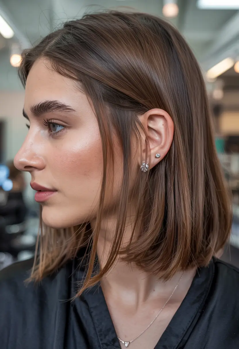 hair color trends 2026 Chocolate Silk Bob with Soft Face-Frames