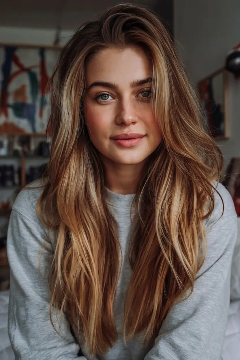 hair color trends 2026 Rooty Butter Blonde with Natural Volume