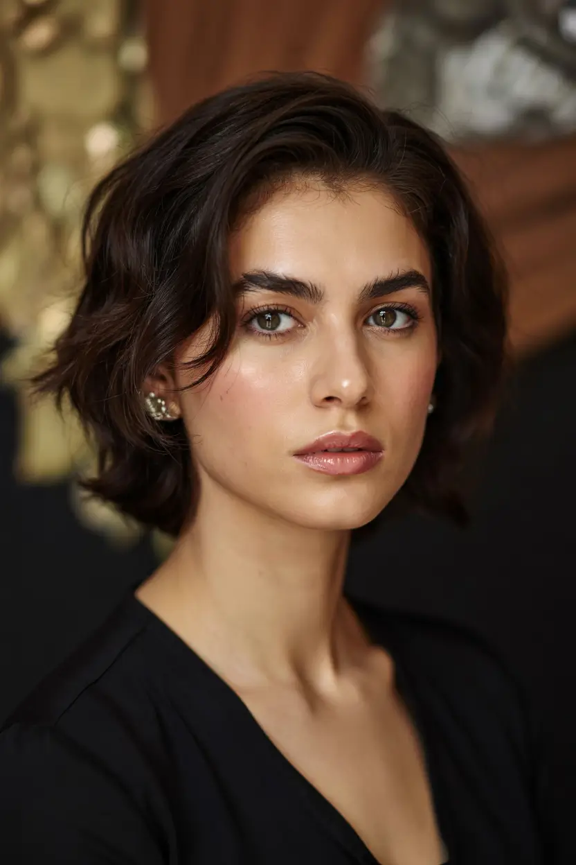 haircut for round face ideas 2026 Minimalist Short Bob with Soft Volume