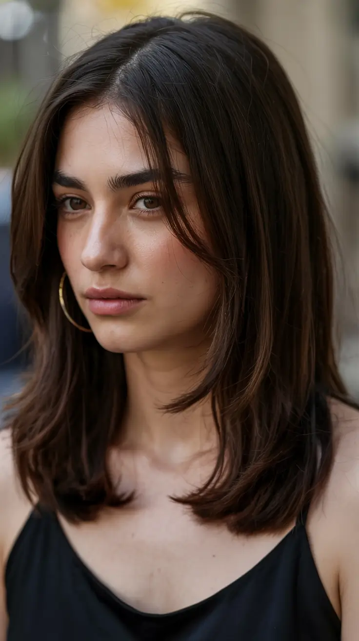 haircut for round face ideas 2026 Long Layers with Subtle Face Framing