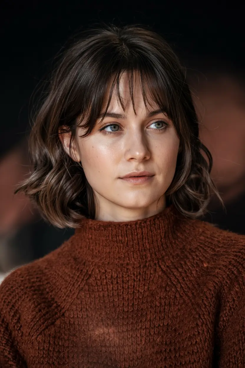 haircut ideas 2026 Modern French Bob with Micro-Bangs