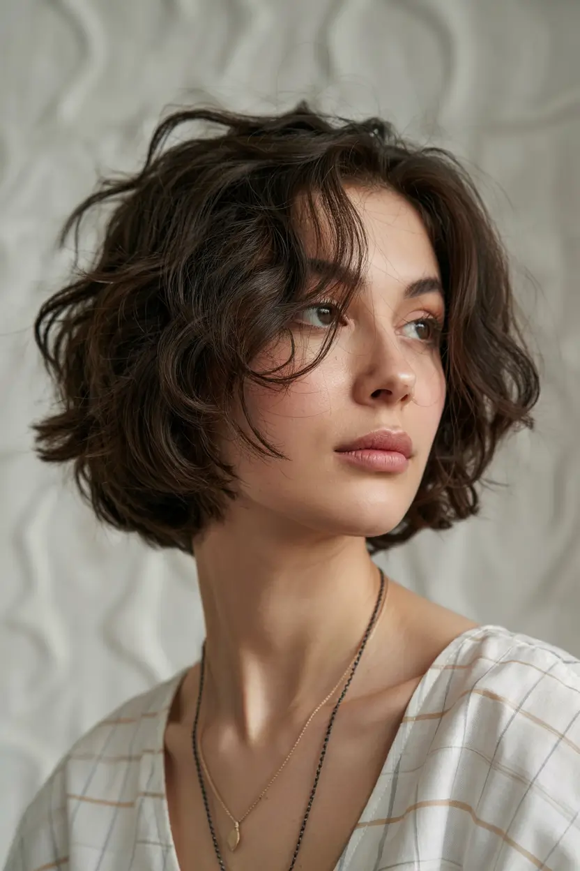haircut ideas 2026 Textured Curl Bob with Freestyle Layers