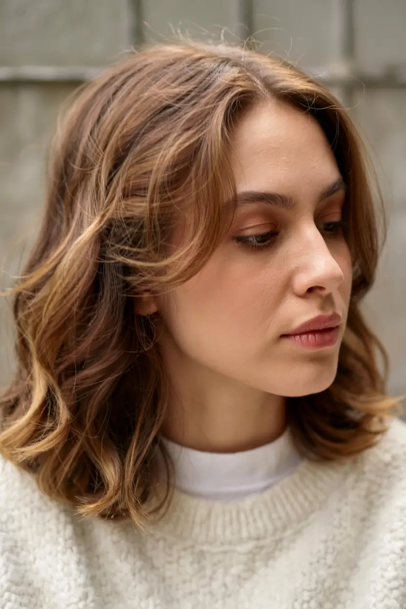 haircut ideas 2026 Golden Soft Lob with Movement